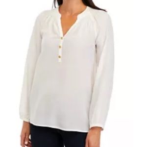 NWT Lilly Pulitzer XL White Silk Blouse Top New
